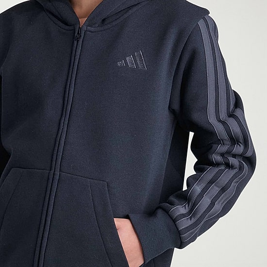 adidas Big Kid Boys Long Sleeve Fleece Zipper Active Hoodie