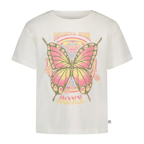 Roxy Big Kid Girls Crew Neck Short Sleeve Regular Fit Graphic T-shirt In White