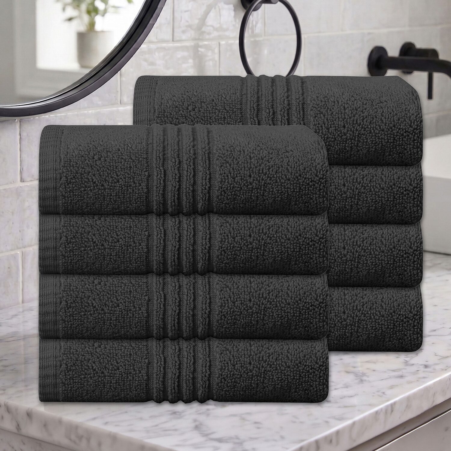Home Weavers Inc Hazel Collection 100% Cotton Zero Twist -pc. Hand Towel