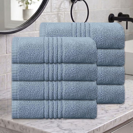 Home Weavers Inc Hazel Collection 100% Cotton Zero Twist 8-pc. Hand Towel