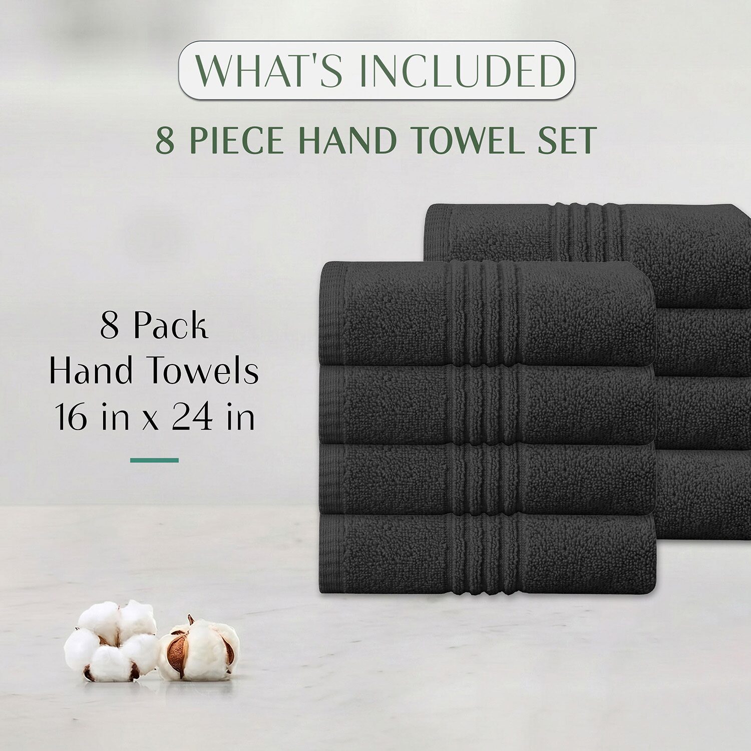 Home Weavers Inc Hazel Collection 100% Cotton Zero Twist -pc. Hand Towel