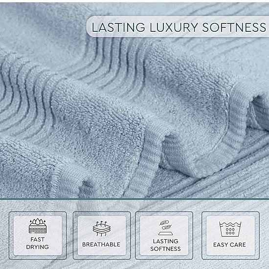 Home Weavers Inc Hazel Collection 100% Cotton Zero Twist 8-pc. Hand Towel