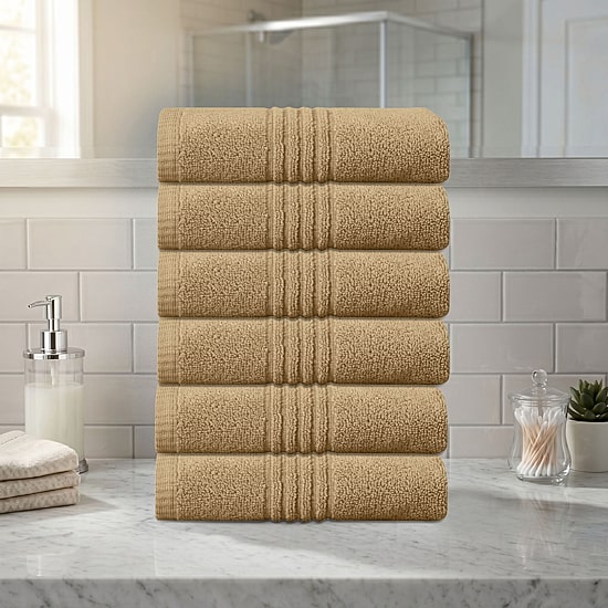 Home Weavers Inc Hazel Collection 100% Cotton Zero Twist 6-pc. Hand Towel