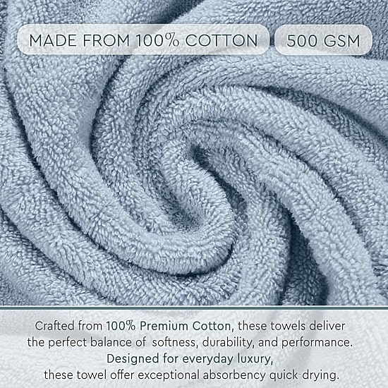 Home Weavers Inc Hazel Collection 100% Cotton Zero Twist 8-pc. Hand Towel