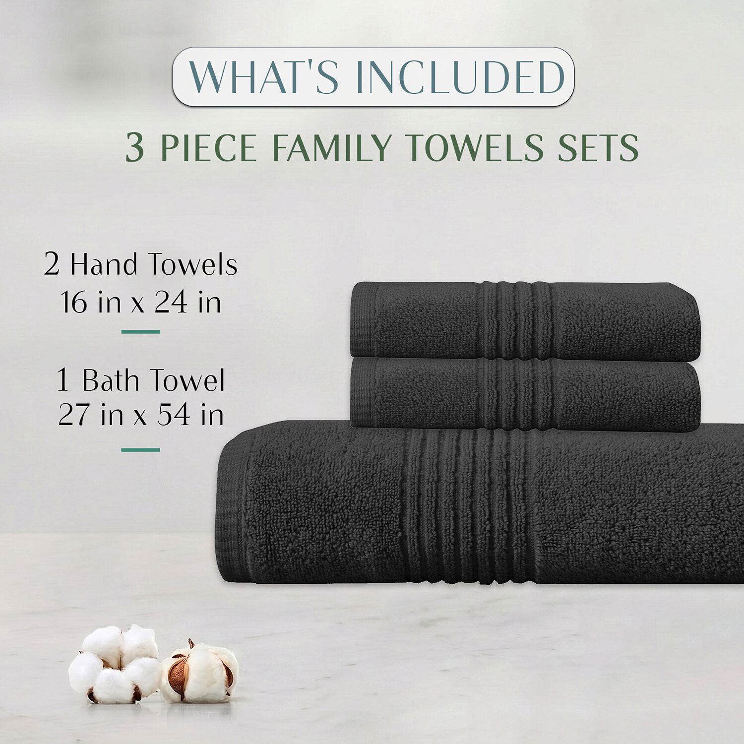Home Weavers Inc Hazel Collection 100% Cotton Zero Twist Super Absorbent -pc. Quick Dry Bath Towel Set