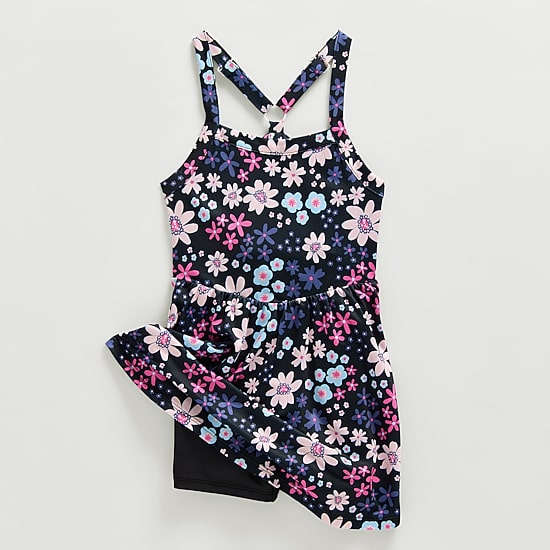Okie Dokie Toddler & Little Girls Active Spaghetti Straps Sleeveless A-Line Dress