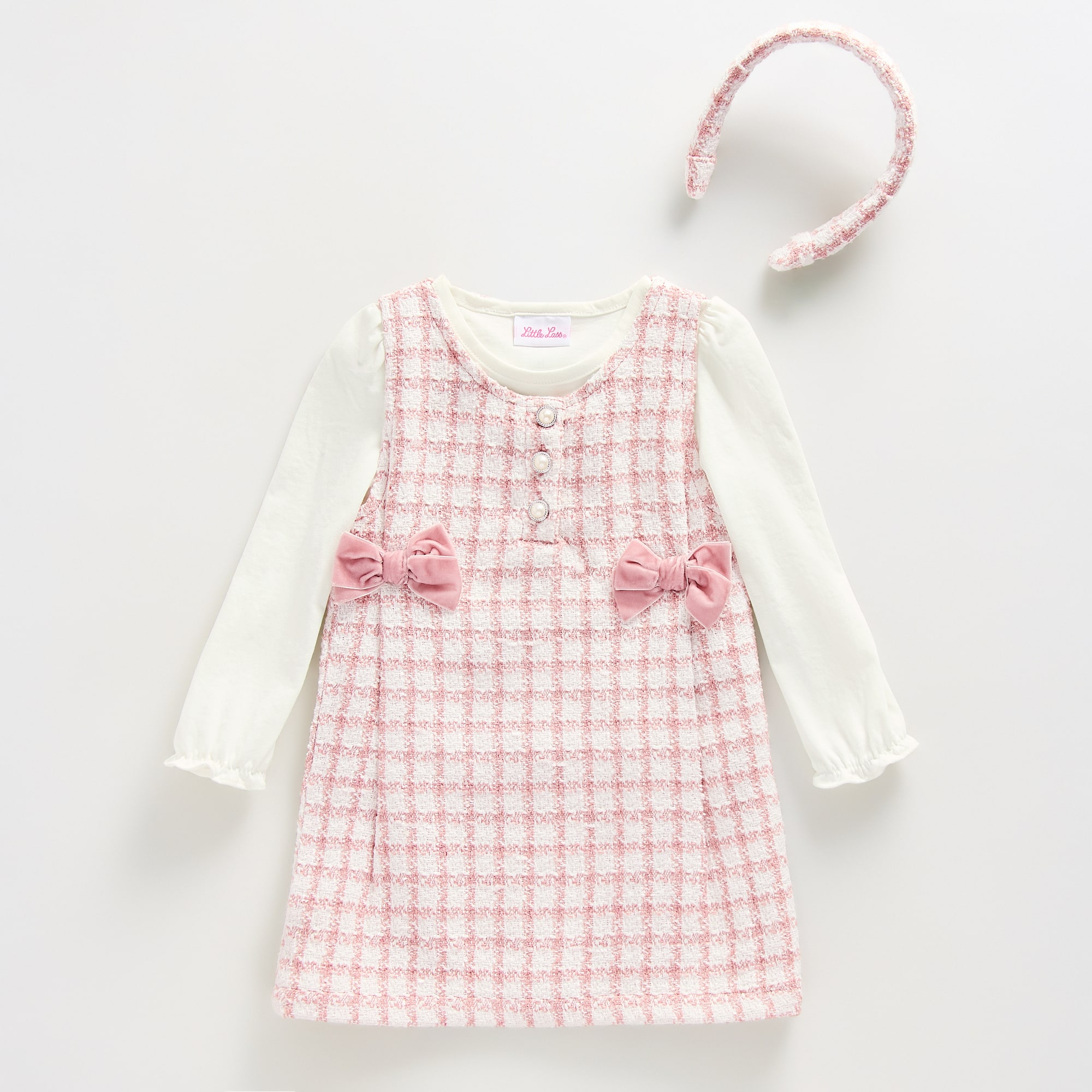 Little Lass Toddler Girls Bows 2-pc. Dress Set