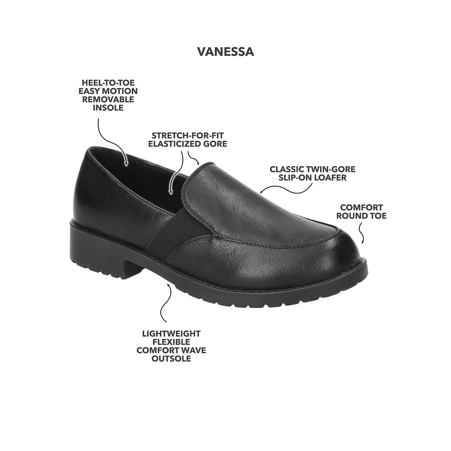Easy Street Vanessa Womens Moc Closed Toe Slip-On Shoe