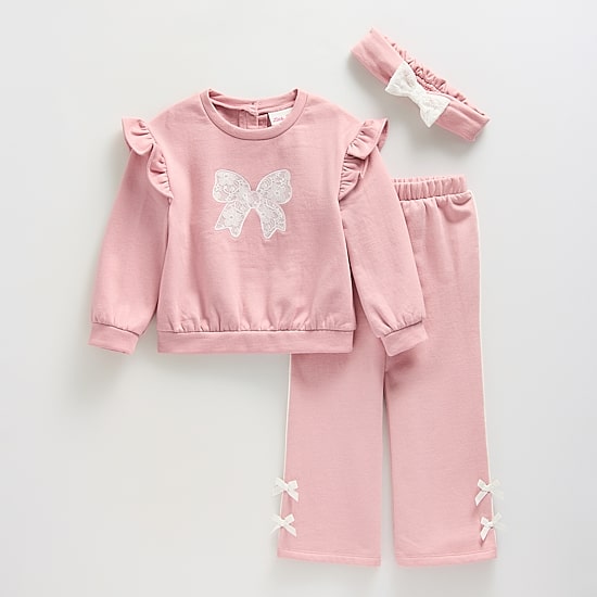 Little Lass Toddler Girls Fleece 3-pc. Pant Set