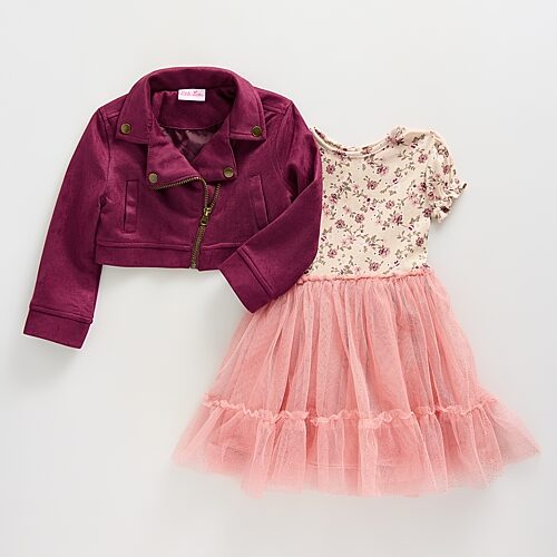 Little Lass Babies' Toddler Girls Cap Floral 2-pc. Dress Set In Pink