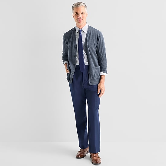Stafford Pocketed Mens Long Sleeve Button Cardigan