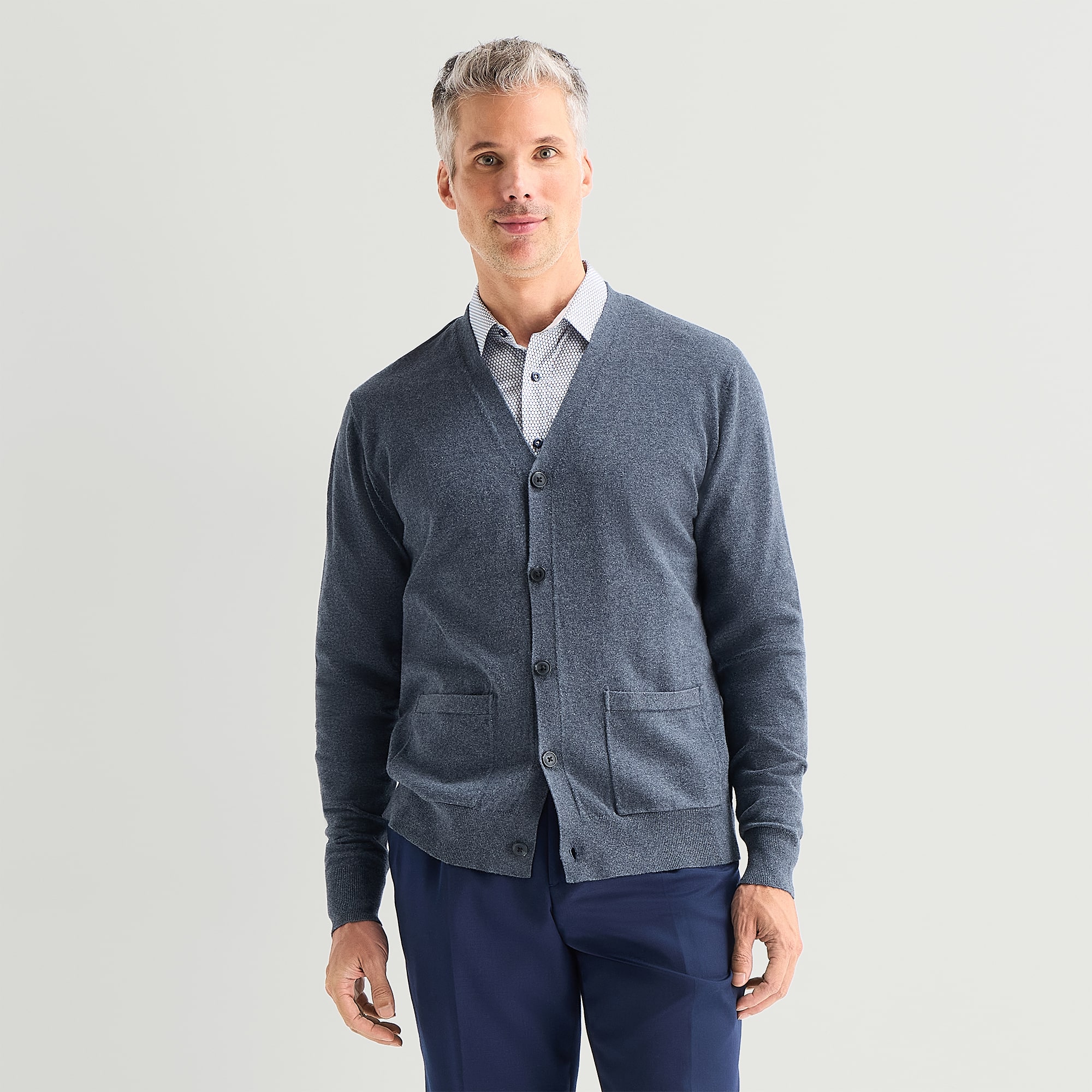 Stafford Pocketed Mens Long Sleeve Button Cardigan