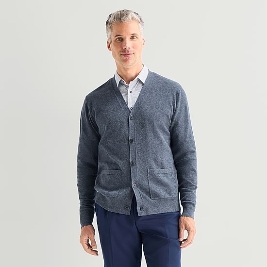 Stafford Pocketed Mens Long Sleeve Button Cardigan