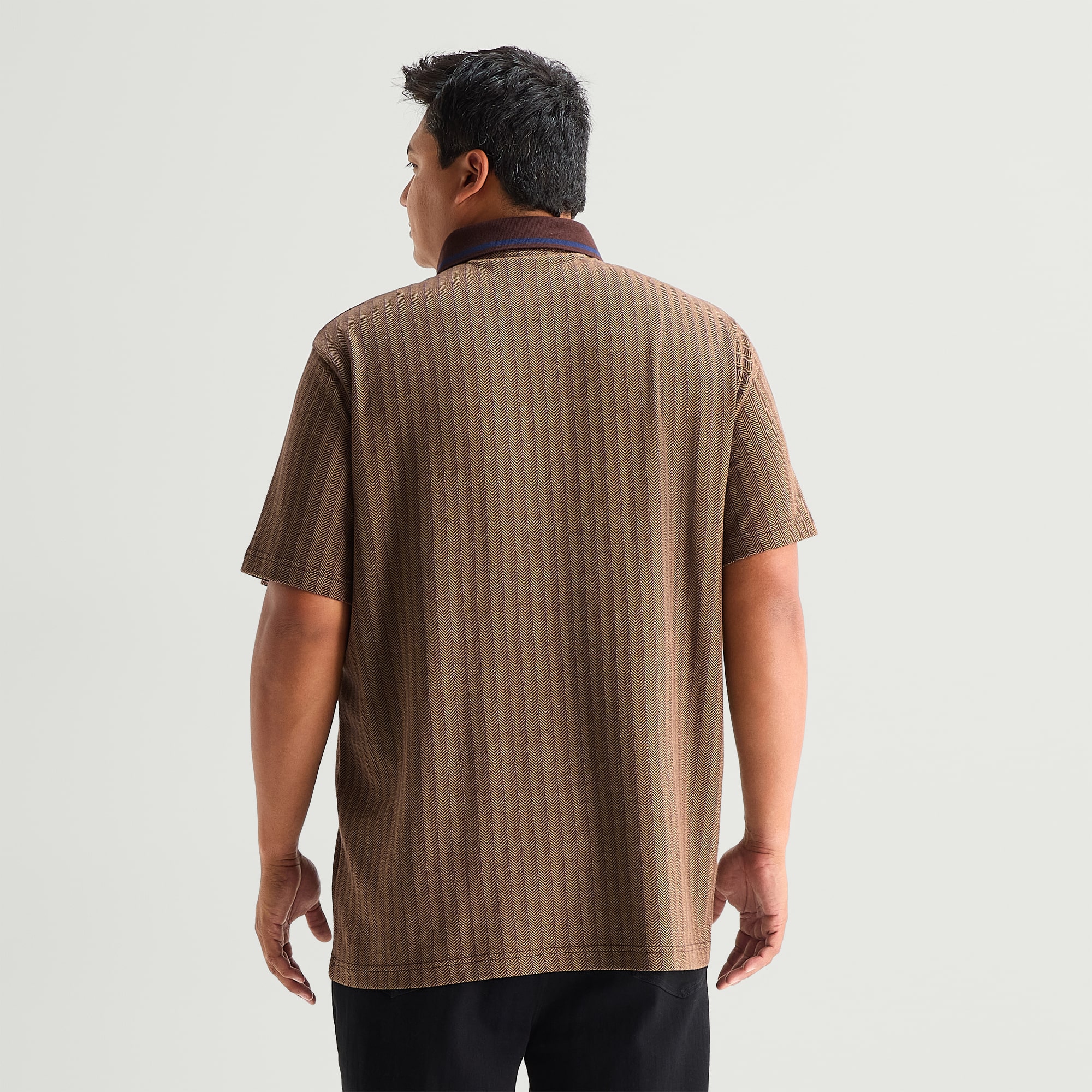 Shaquille O'Neal XLG™ Herringbone Big and Tall Mens Regular Fit Short Sleeve Polo Shirt