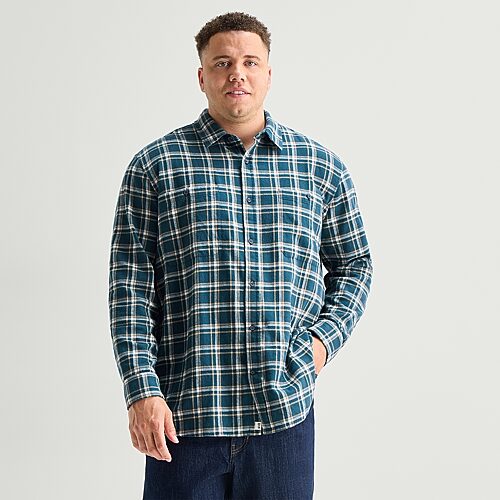 Mutual Weave Mens Long Sleeve Regular Fit Big And Tall Flannel Shirt In Green