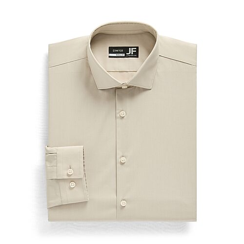 J. Ferrar Ultra Comfort Mens Regular Fit Stretch Fabric Wrinkle Free Long Sleeve Dress Shirt In Brown