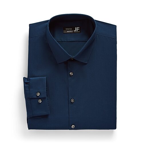 J. Ferrar Ultra Comfort Big And Tall Mens Regular Fit Stretch Fabric Wrinkle Free Long Sleeve Dress Shirt In Blue