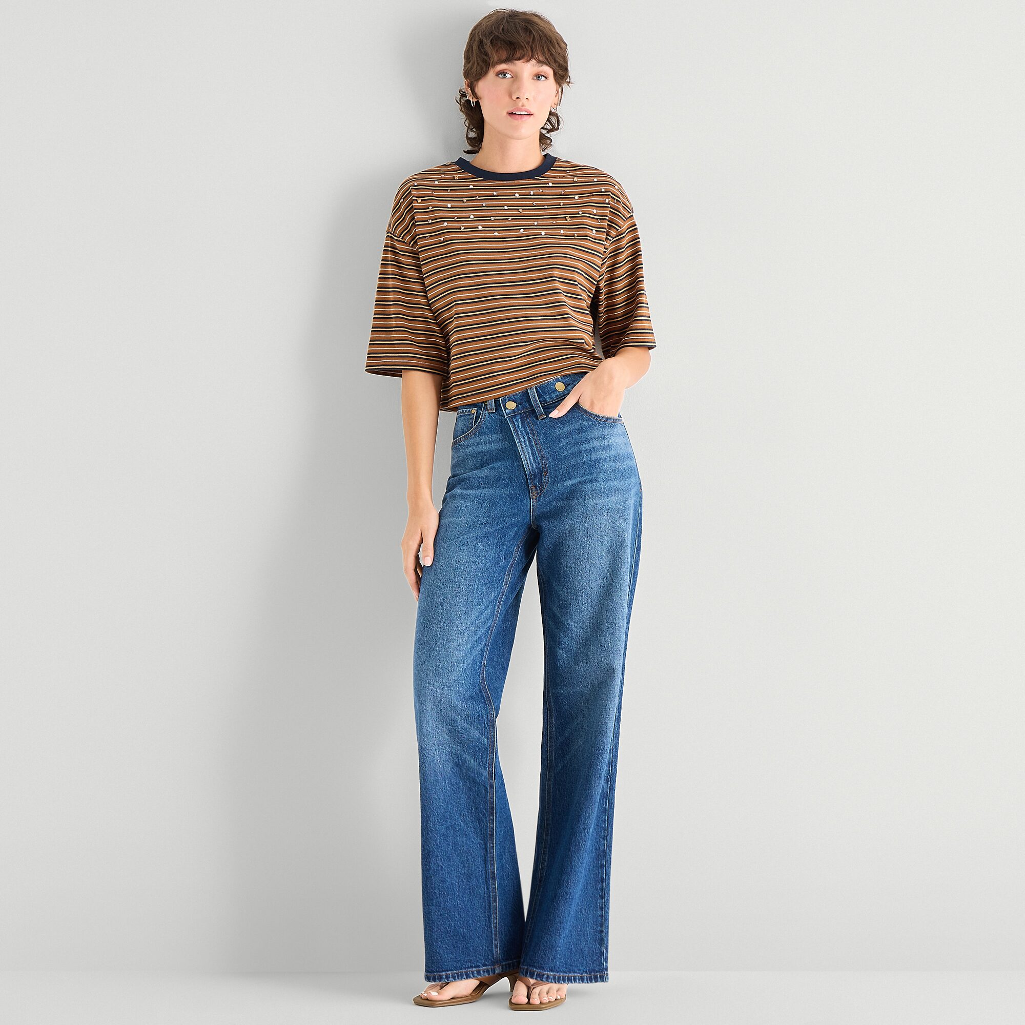 a.n.a Womens Crew Neck Short Sleeve T-Shirt