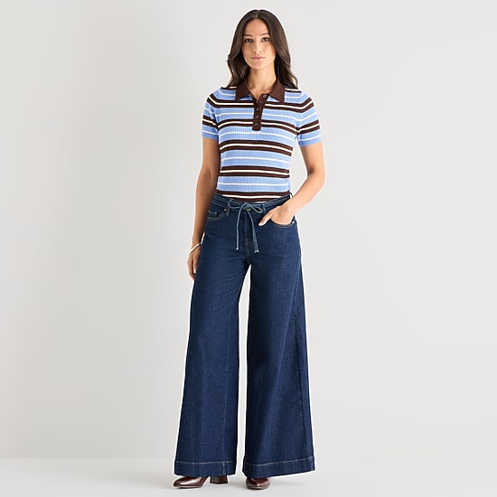 A.N.A Womens Short Sleeve Polo Sweater