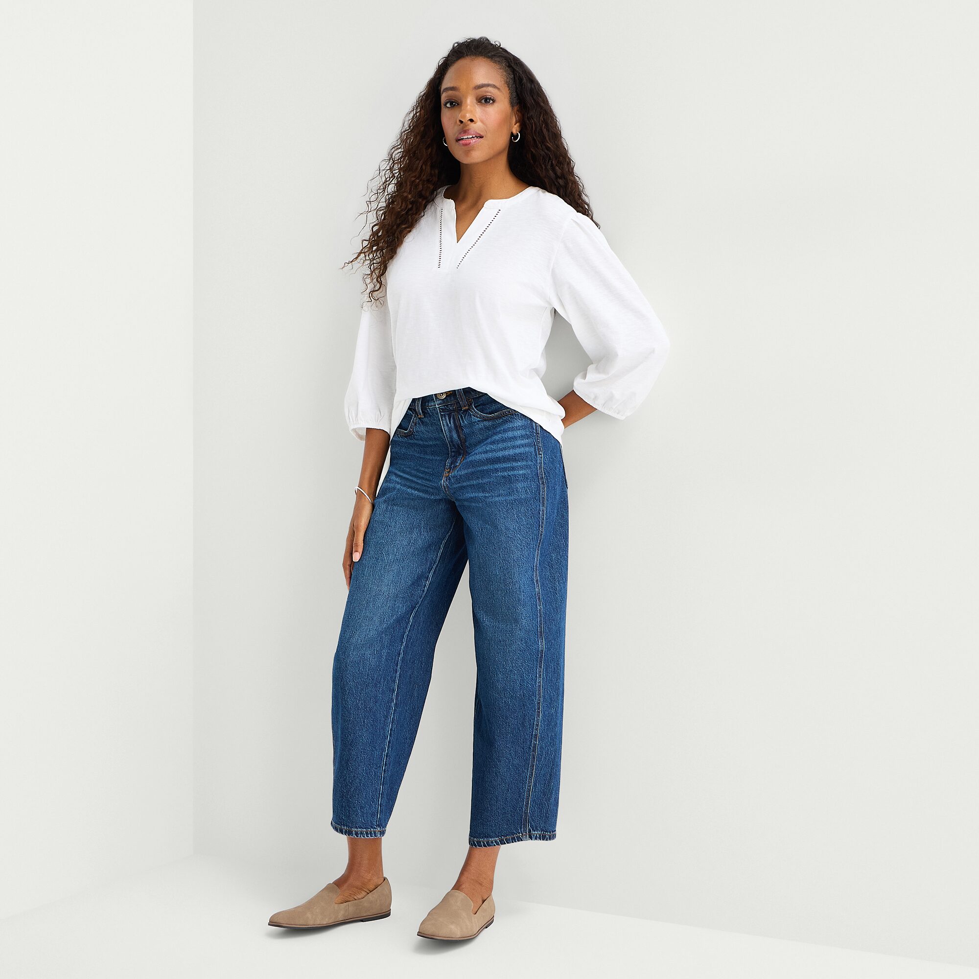 St. John's Bay Womens V Neck Long Sleeve Blouse