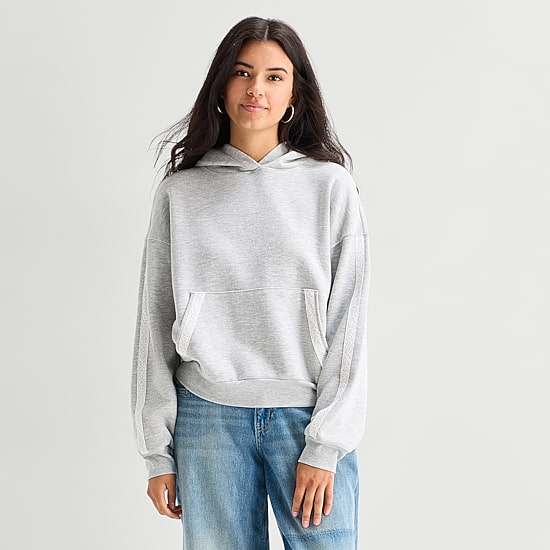 Arizona Womens Juniors Long Sleeve Fleece Hoodie