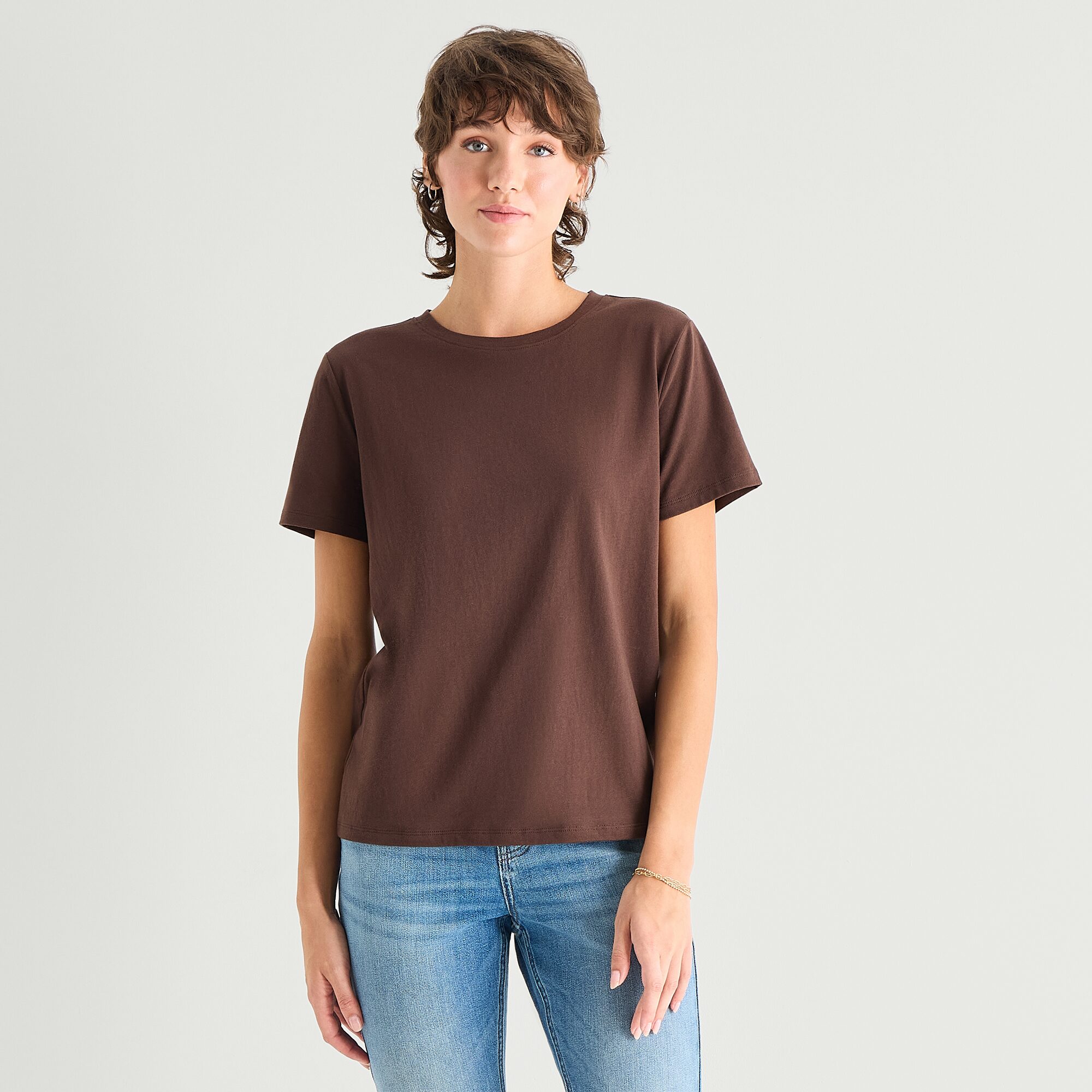 a.n.a Womens Crew Neck Short Sleeve T-Shirt