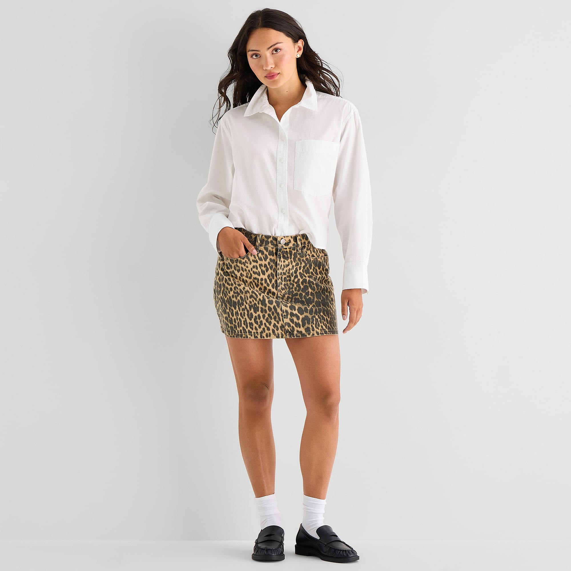 a.n.a Womens Mid Rise Mini Denim Skirt
