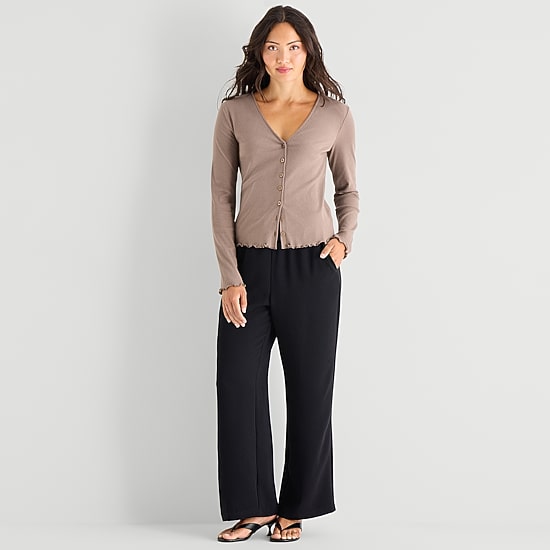 A.N.A Womens V Neck Long Sleeve Button Cardigan