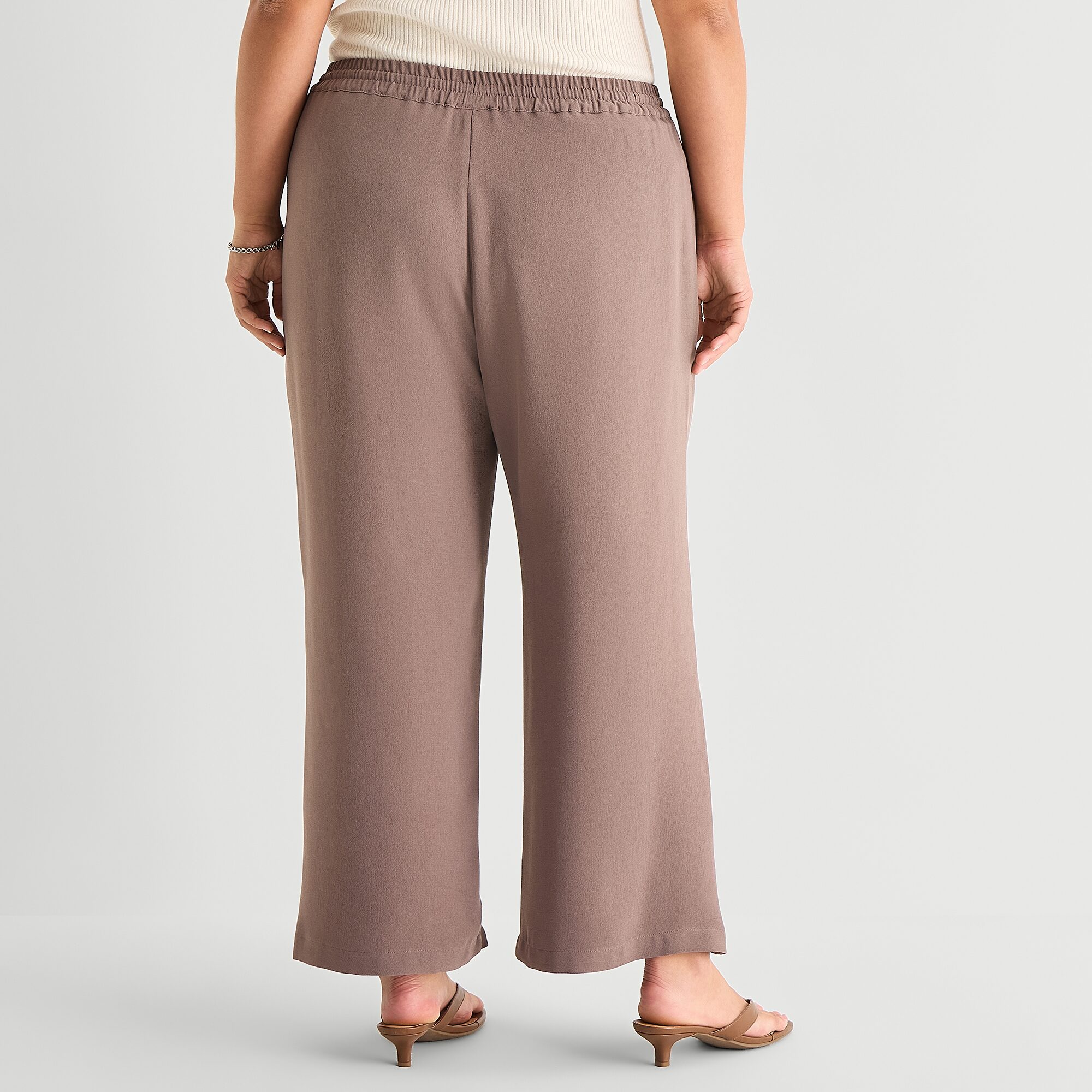 a.n.a Womens Plus Straight Mid Rise Pull-On Pant