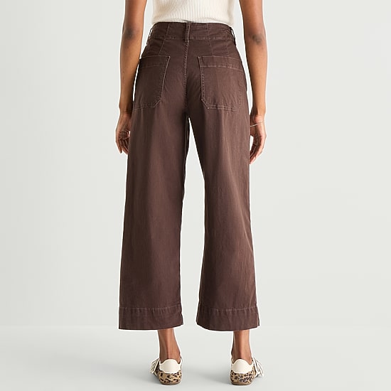 A.N.A Patch Pocket Womens Wide Leg Highest Rise Cropped Pant
