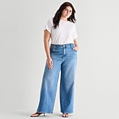 a.n.a Womens High Rise Wide Leg Jean