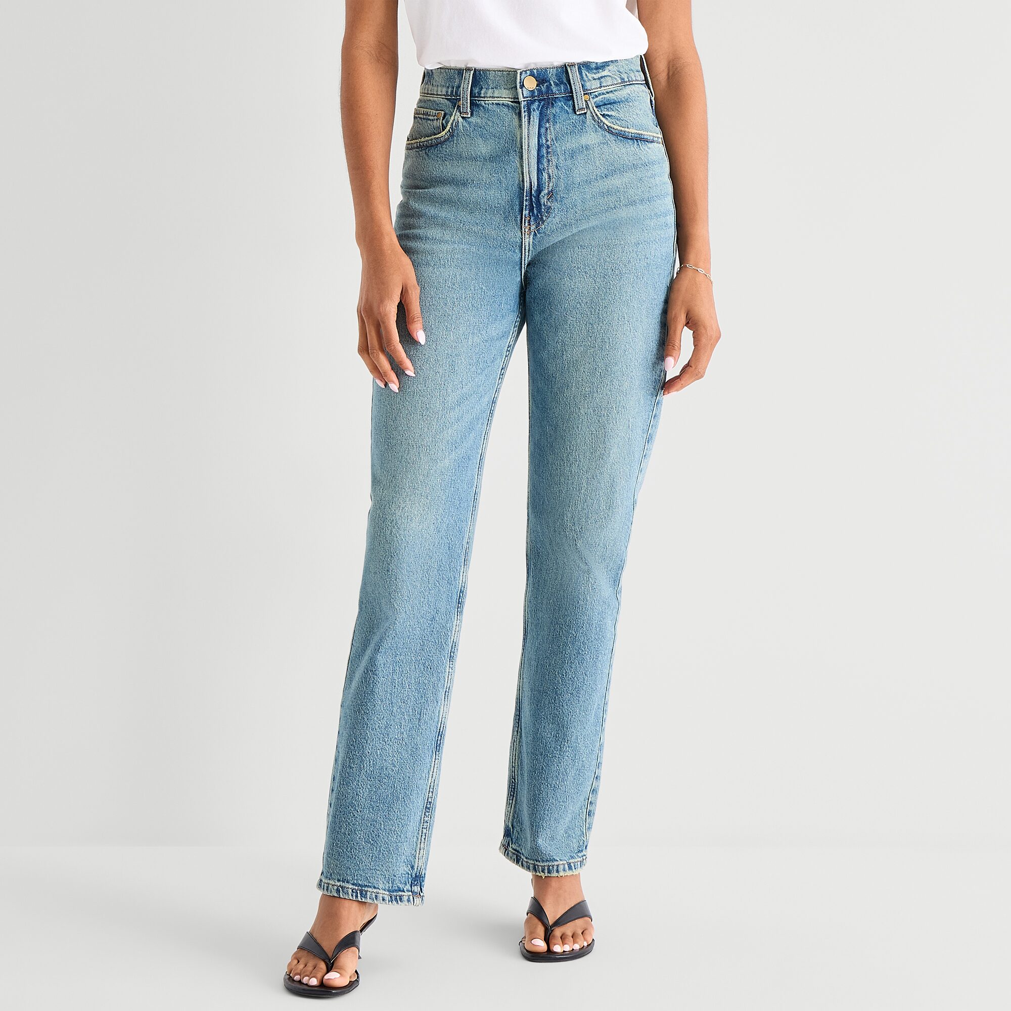a.n.a Womens Highest Rise Straight Leg Jean