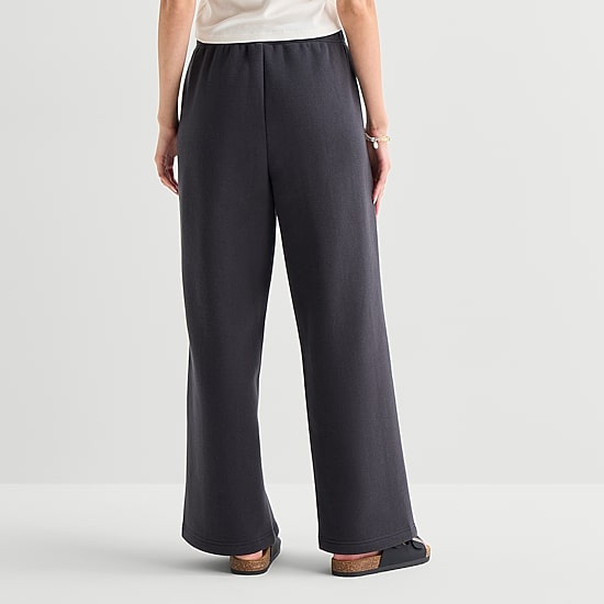 Hurley Womens Juniors Wide Leg Mid Rise Sweatpant