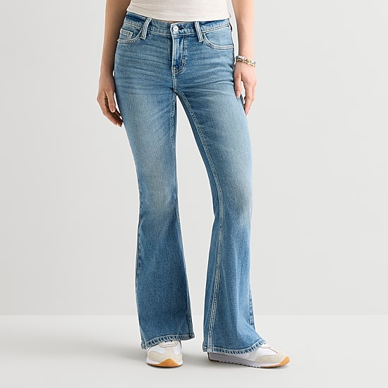Arizona Womens Juniors Low Rise Flare Leg Jean