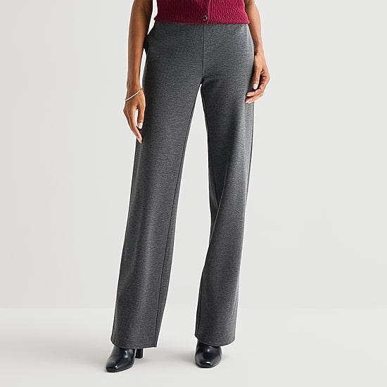 St. John's Bay Womens Tall Wide Leg Pull-On Pant