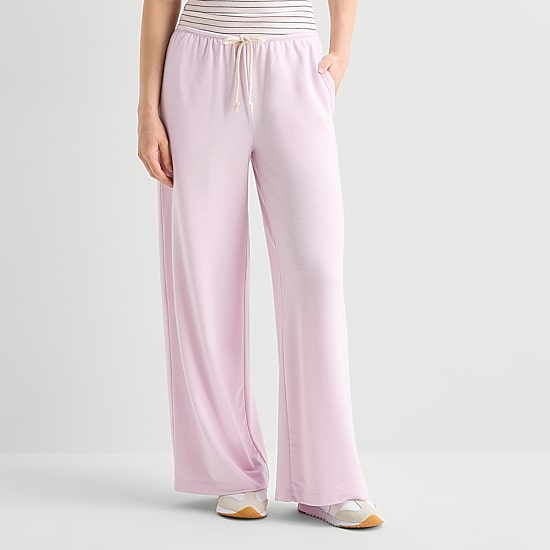 Arizona Womens Juniors Straight Mid Rise Lounge Pant