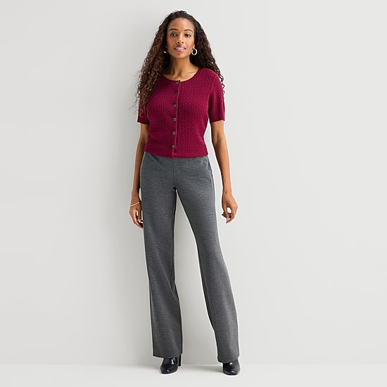 St. John's Bay Womens Tall Wide Leg Pull-On Pant