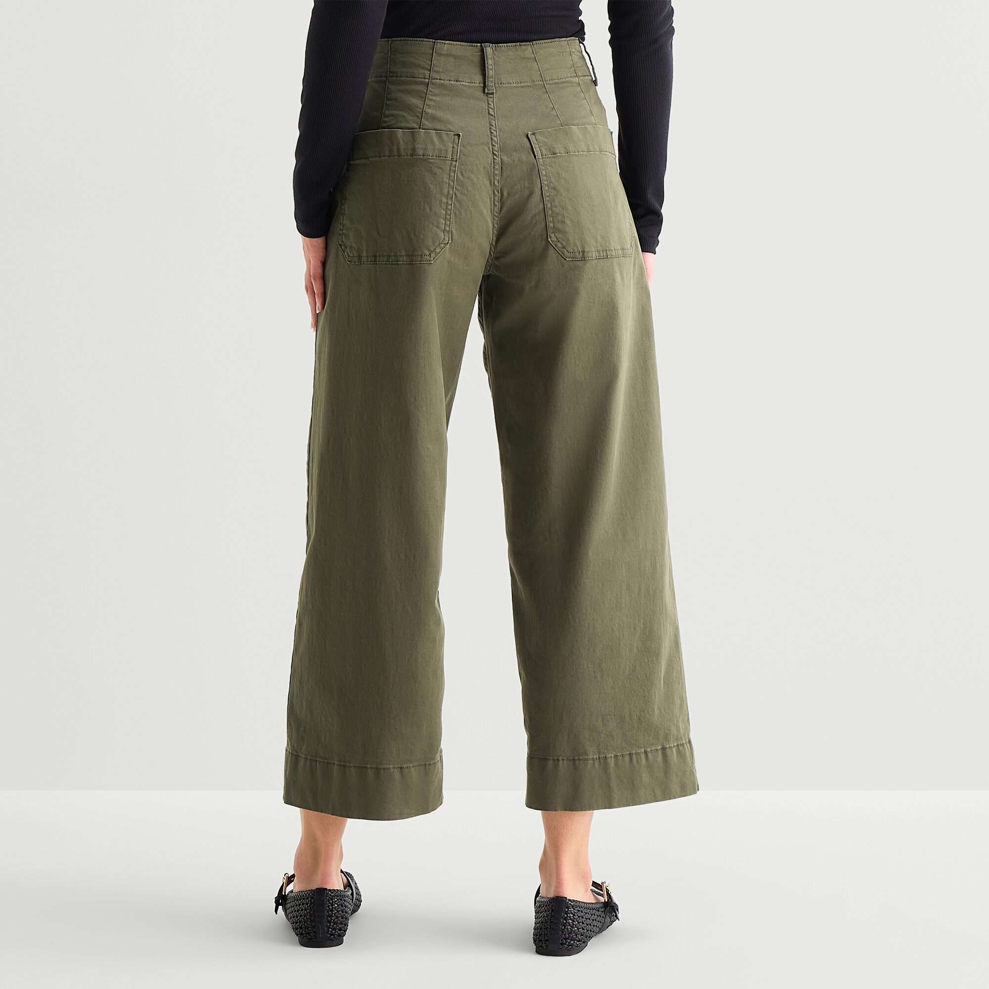 A.N.A Patch Pocket Womens Wide Leg Highest Rise Cropped Pant