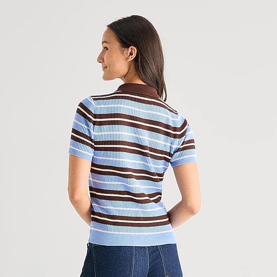 A.N.A Womens Short Sleeve Polo Sweater