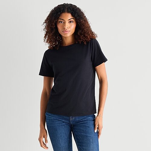 Ana Womens Crew Neck Short Sleeve T-shirt In Black
