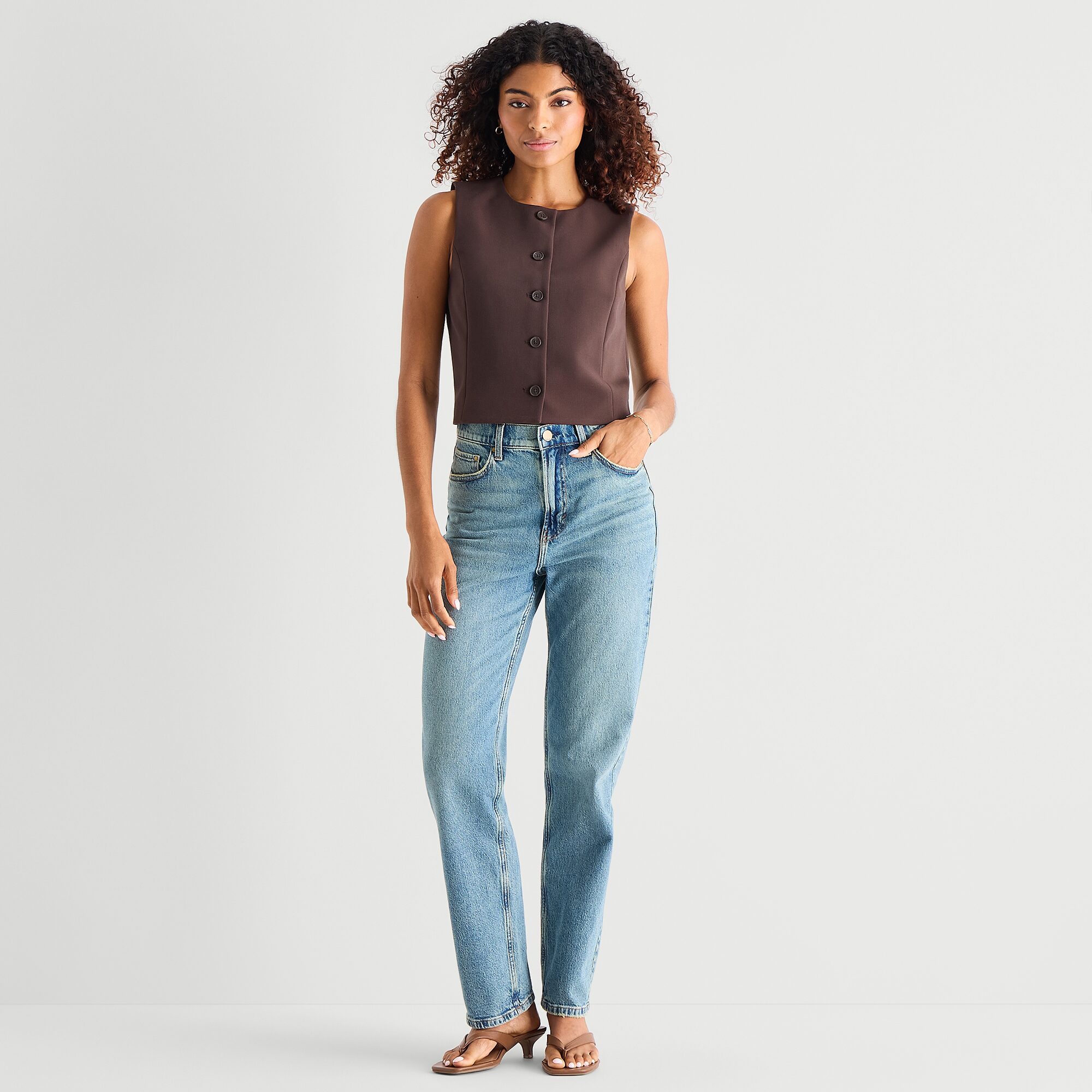 a.n.a Womens Crew Neck Sleeveless Vest