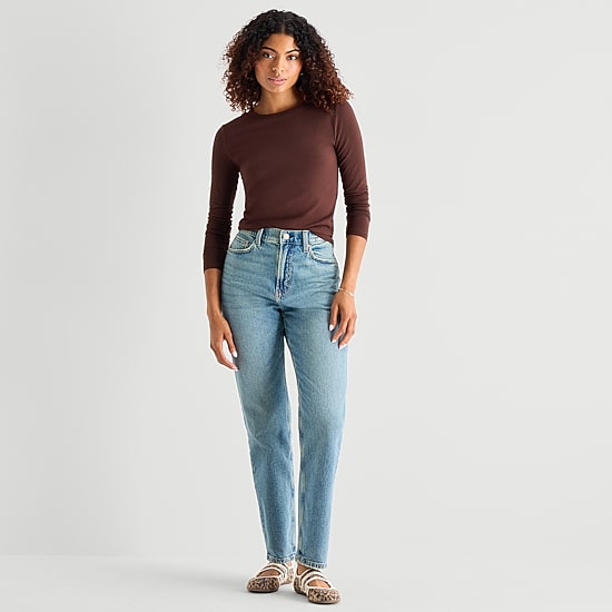 A.N.A Womens Tall Crew Neck Long Sleeve T-Shirt