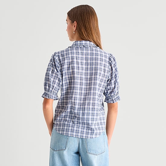 a.n.a Womens Short Sleeve Blouse