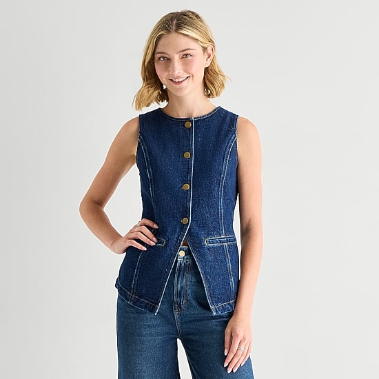 A.N.A Womens Round Neck Sleeveless Vest