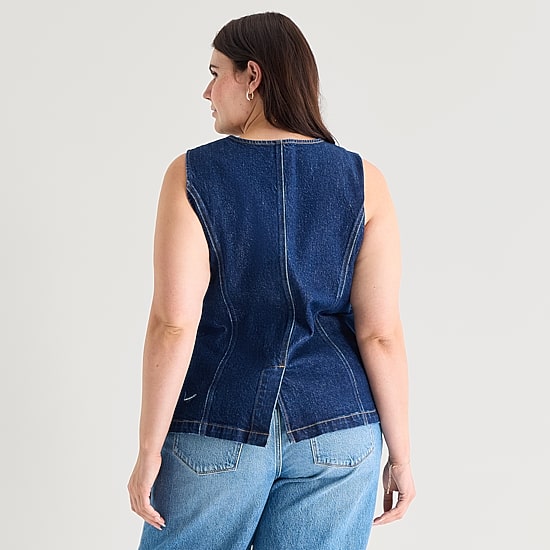 A.N.A Womens Plus Crew Neck Sleeveless Vest