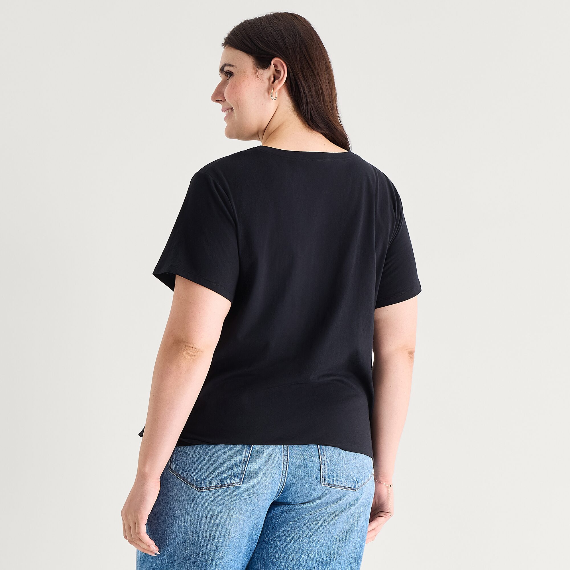 A.N.A Womens Plus Crew Neck Short Sleeve T-Shirt