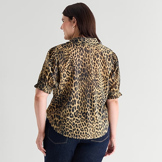 A.N.A Womens Plus Short Sleeve Blouse