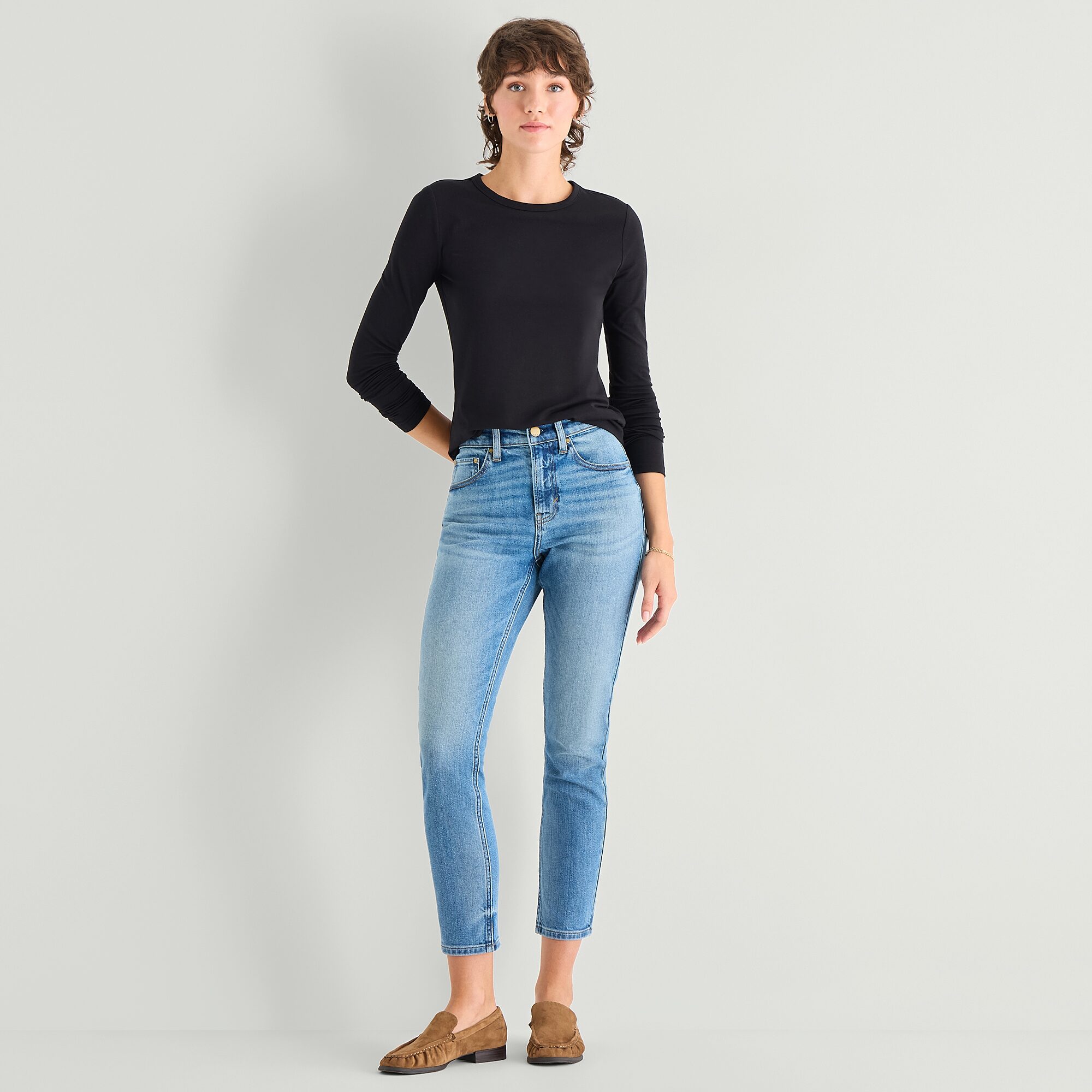 a.n.a Womens Tall Crew Neck Long Sleeve T-Shirt