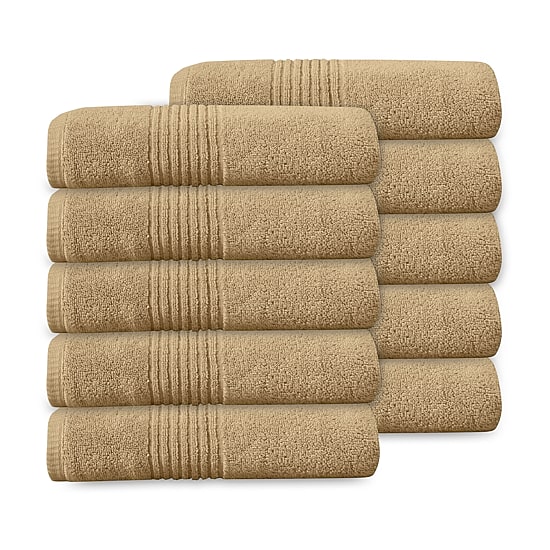 Home Weavers Inc Hazel Collection 100% Cotton Zero Twist 10-pc. Quick Dry Bath Towel Set