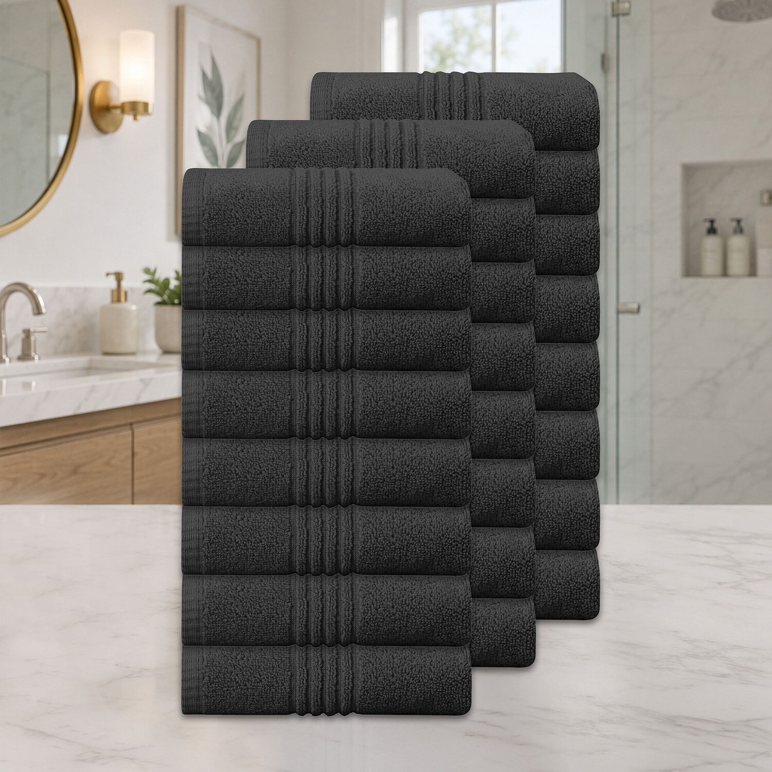 Home Weavers Inc Hazel Collection 100% Cotton Zero Twist 24-pc. Hand Towel